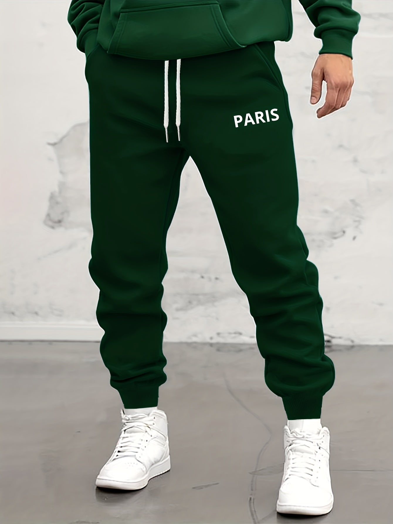 Wing / PARIS Print Drawstring Sweatpants Loose Fit Pants Men's Casual Slightly Stretch Joggers For Spring Autumn Running Jogging