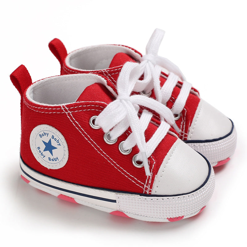 Infant Baby Boys Sneakers, Soft-soled Anti-slip High Top Crib Shoes