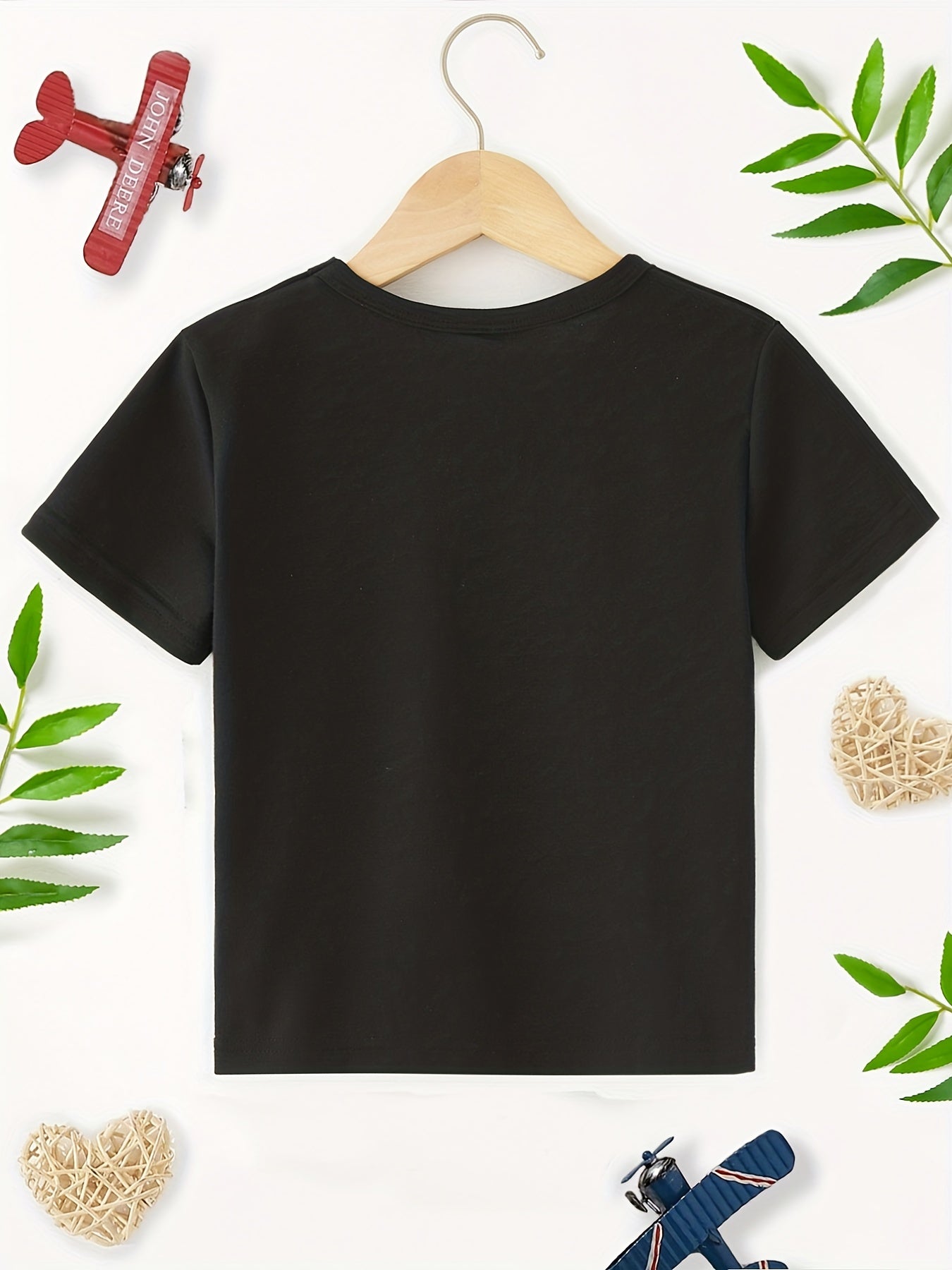 Boys Round Neck T-Shirt Fist Print Short Sleeve Tees Top Kids Summer Clothes