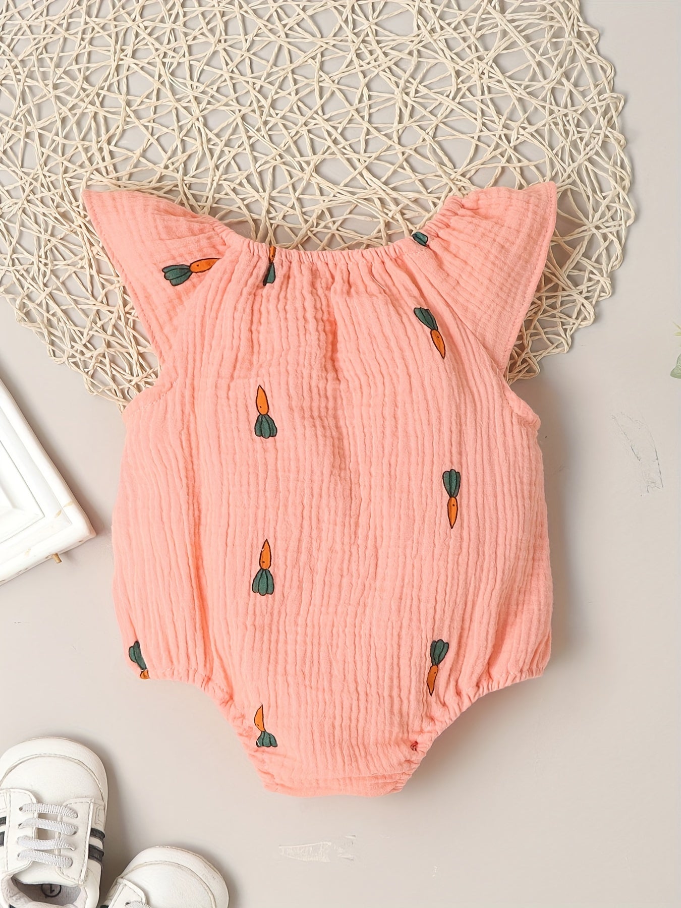Adorable Baby Girl Outfits - Assorted Designs of Fly Sleeve Cotton Onesies!
