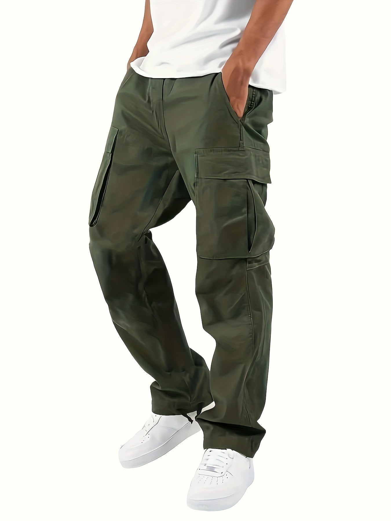 Men's Multi Pocket Cargo Pants, Comfy Casual Pants Joggers