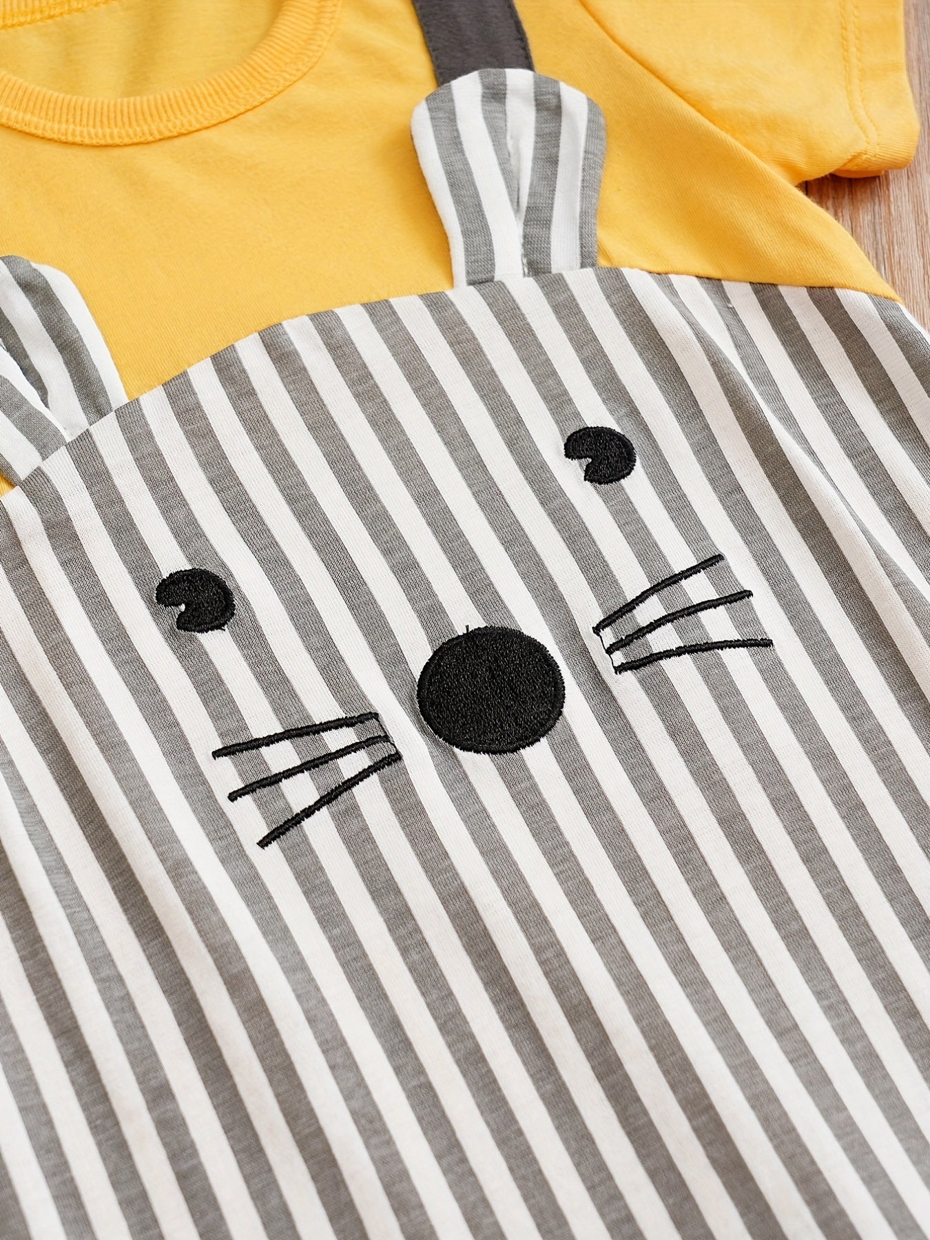 Super Cute Cartoon Animal Mouse Print Baby Boys Long Sleeve Jumpsuit
