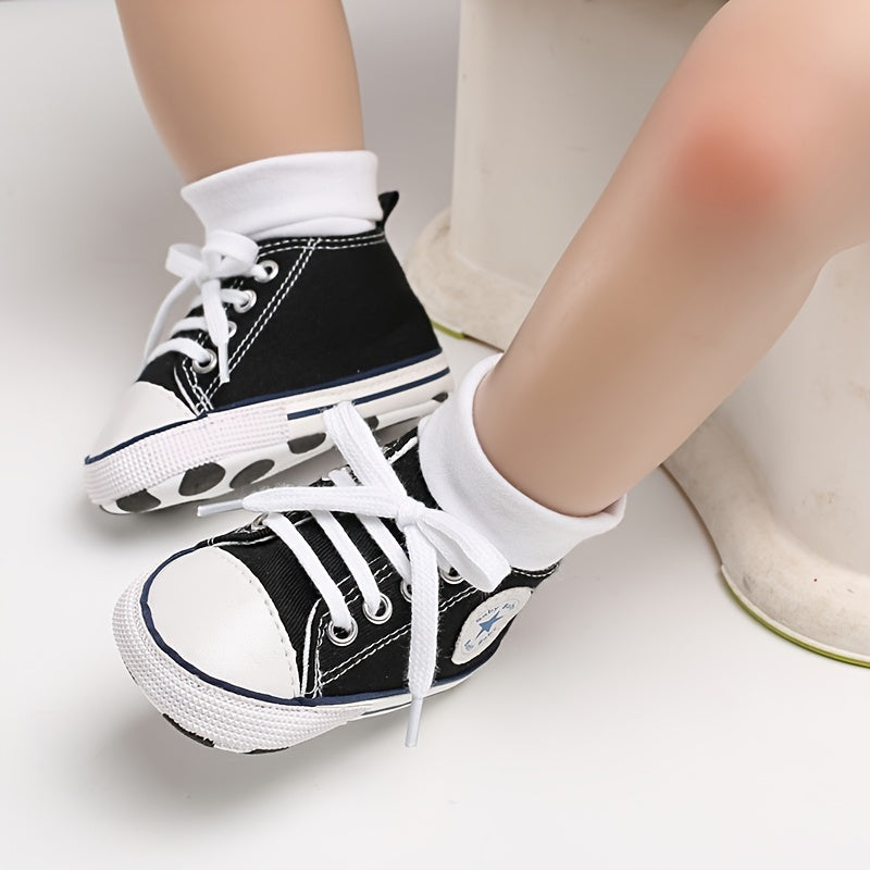 Infant Baby Boys Sneakers, Soft-soled Anti-slip High Top Crib Shoes