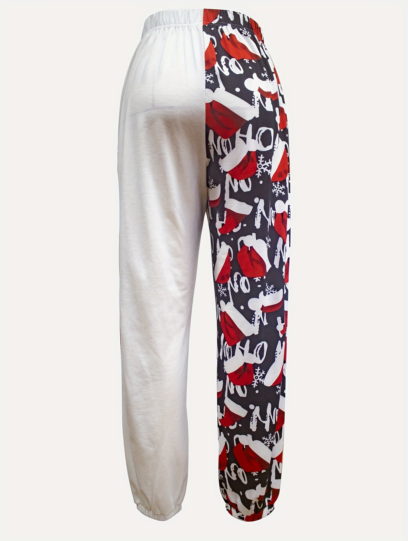 Christmas Graphic Print Pants, Casual Elastic Waist Jogger Pants, Women's Clothing