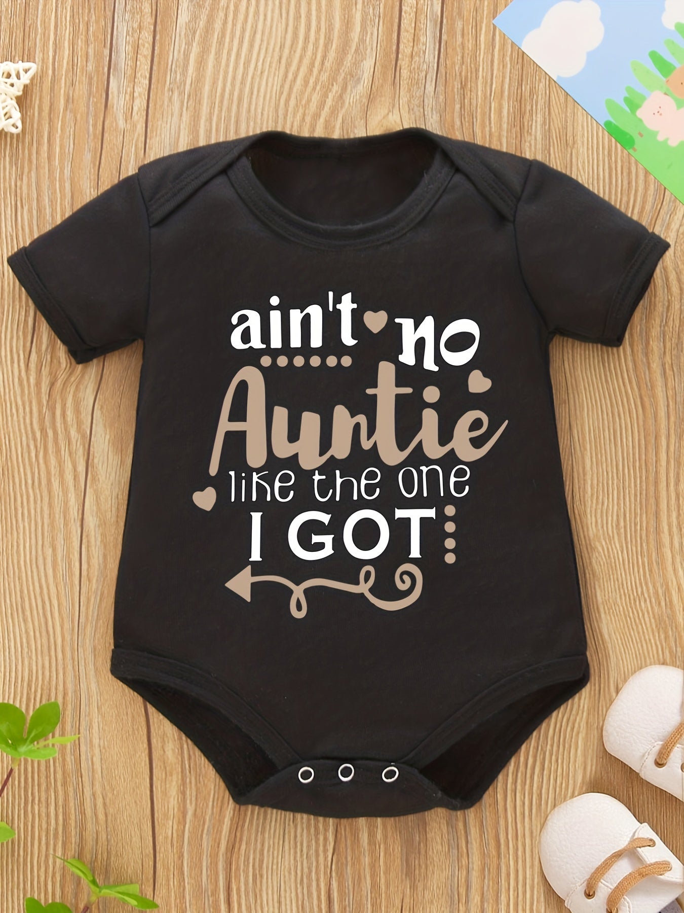 Adorable Baby Romper - Humorous Letter Print Short Sleeve Onesie - Perfect Summer Outfit for Newborns & Toddlers