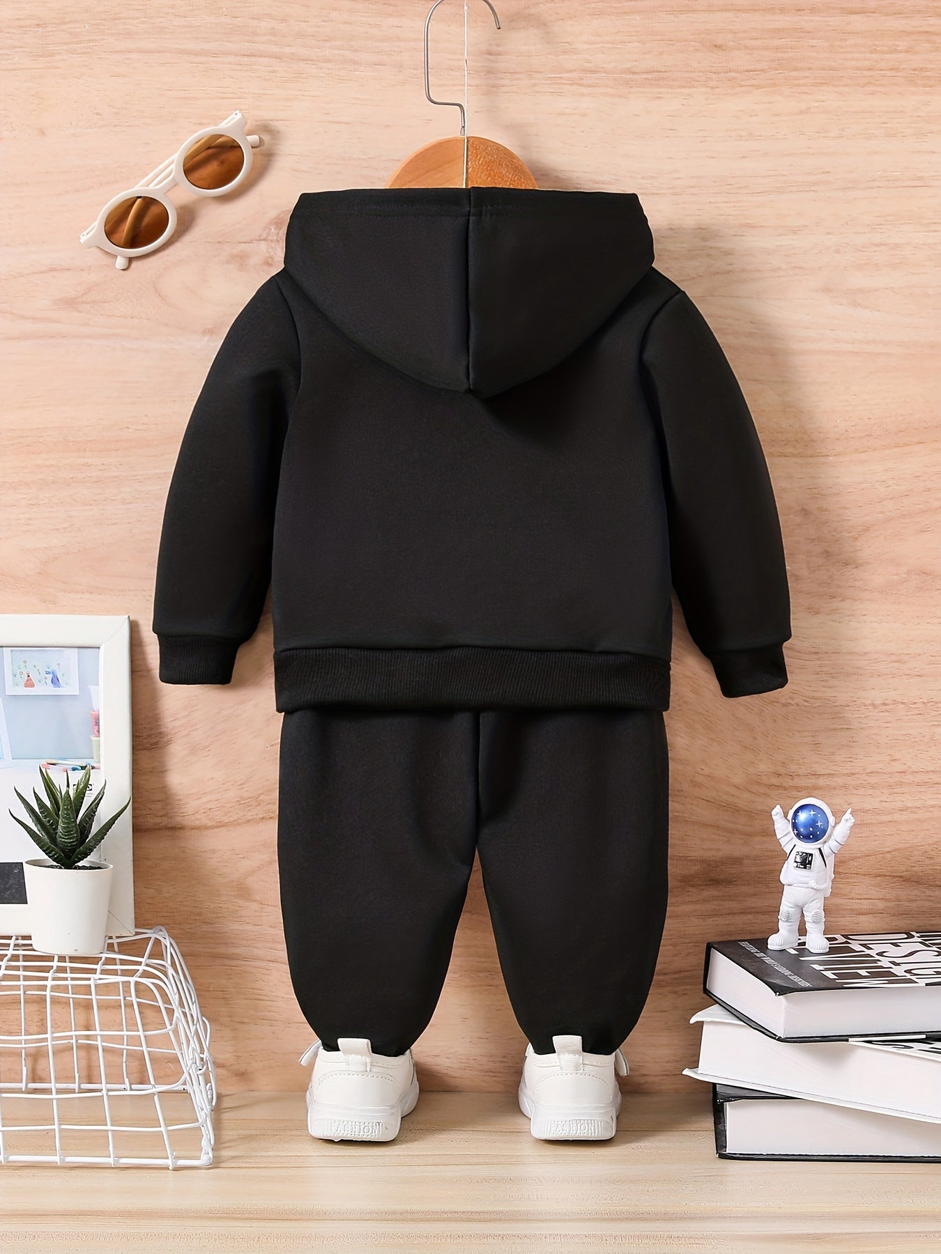 MAMA'S BOY Print Casual Outfit, Infant Baby Autumn And Winter Sweatshirt Hoodie Trousers Set