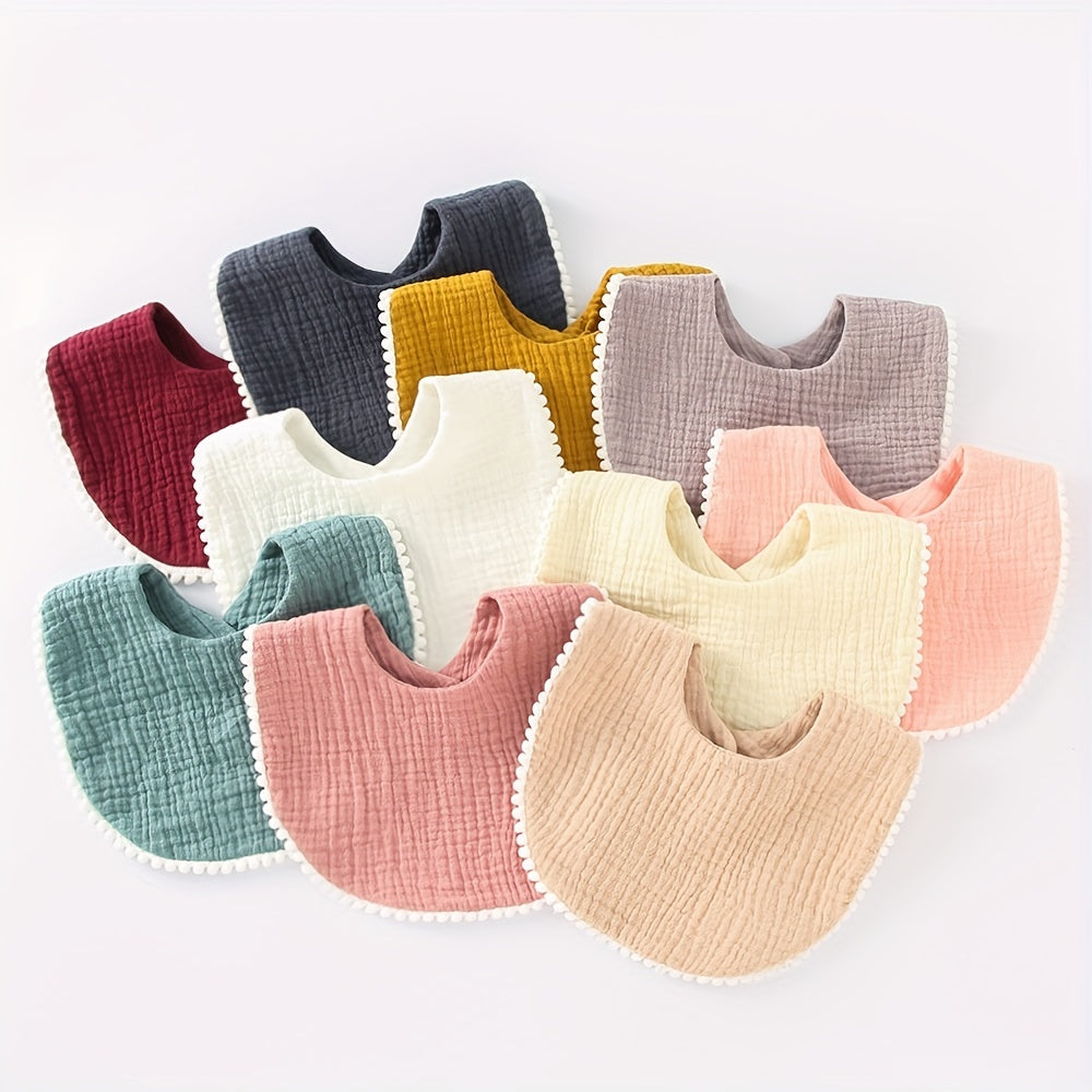 6Pcs Baby Saliva Towel Lace Ball 100% Cotton Gauze Bib Bib Saliva Towel