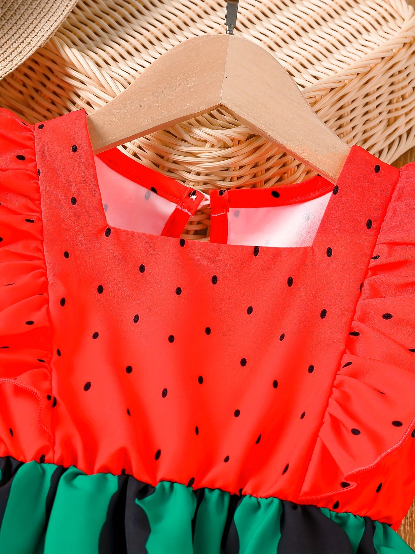 2pcs Girls Going Out Short Suit Heart Graphic Flutter Sleeve Top & Belted Waist Shorts Set Kids Summer Clothes