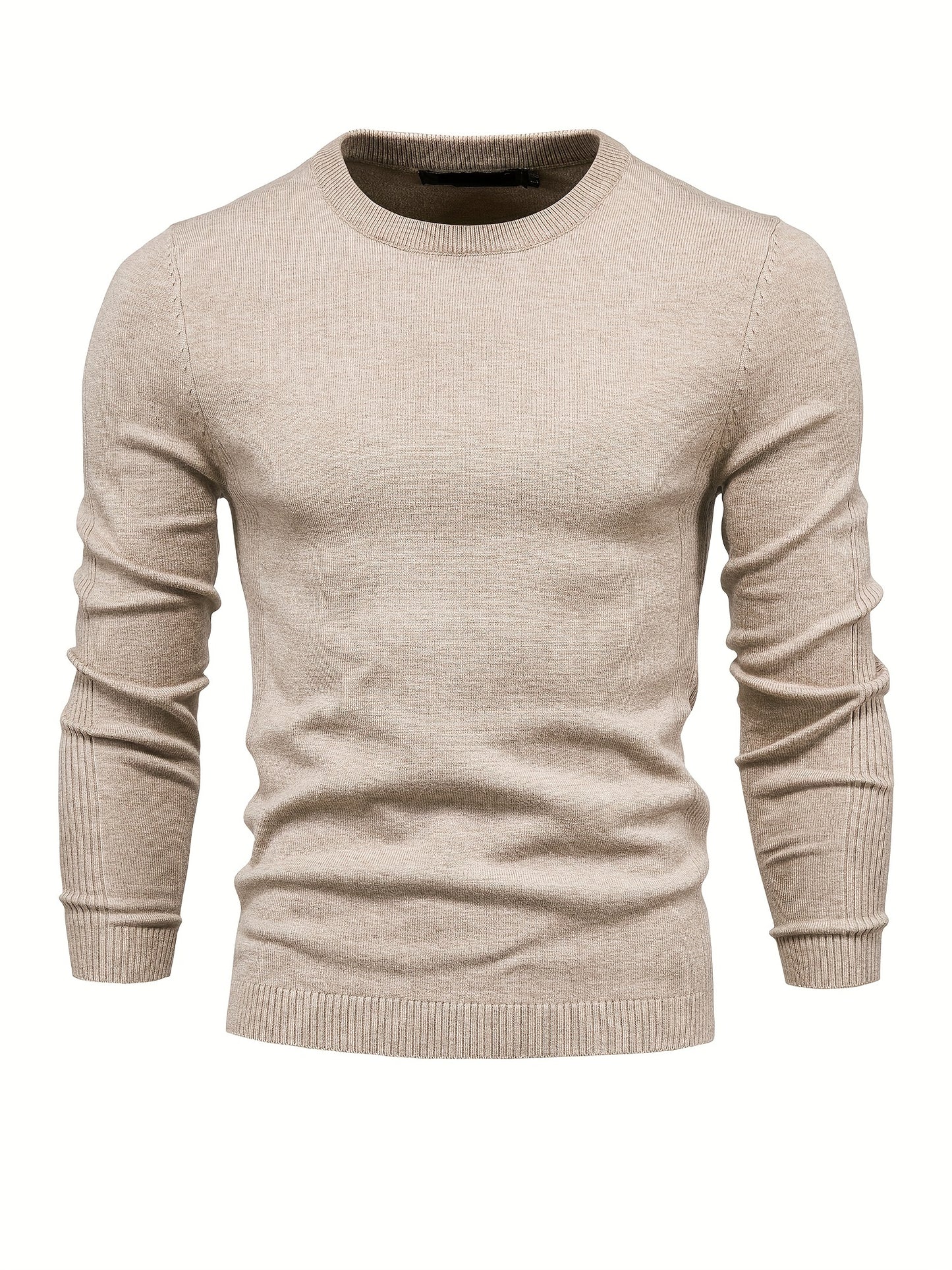 Men's Solid Color Crew Neck Slim Fit Knit Sweater