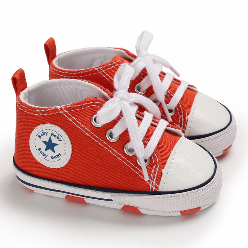 Infant Baby Boys Sneakers, Soft-soled Anti-slip High Top Crib Shoes