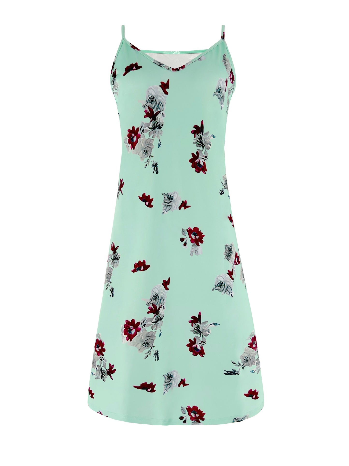 Floral Print Spaghetti Dress, Casual Backless Cami Dress For Summer, Women's Clothing