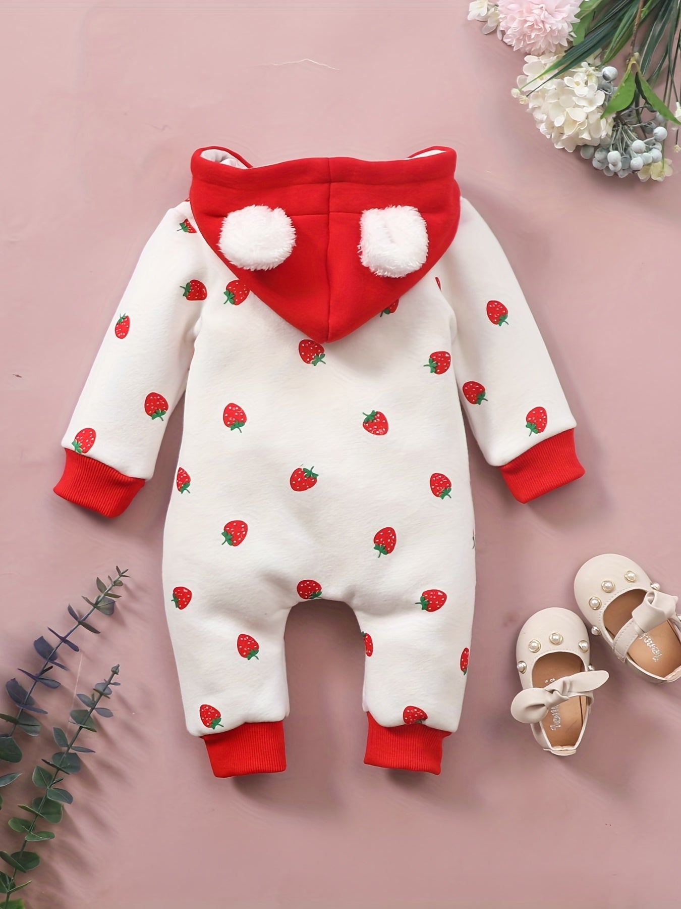 Adorable Heart-Patterned Baby Jumpsuit - Perfect for Winter Warmth!