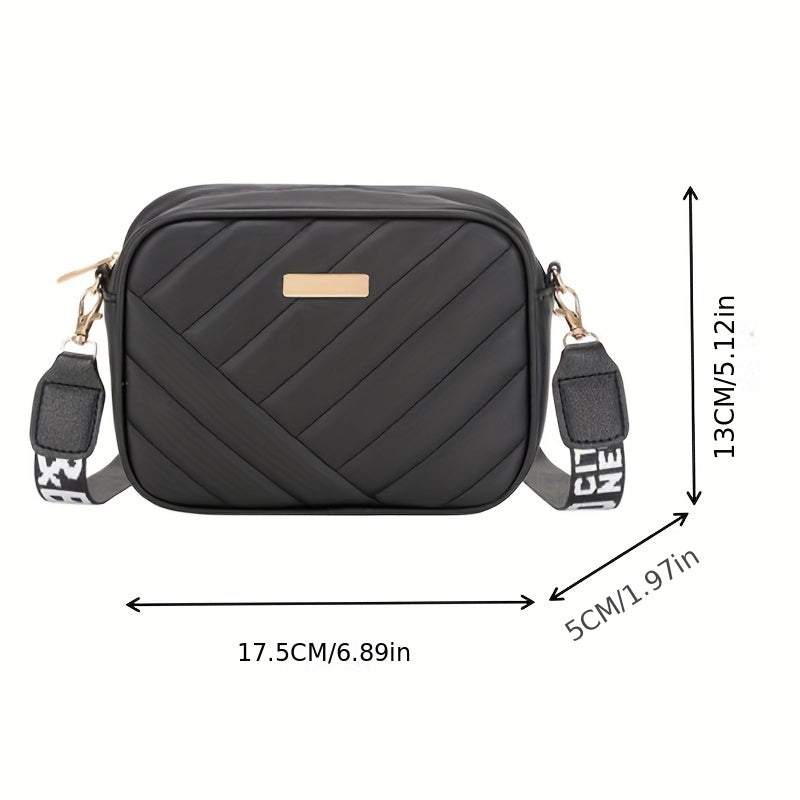 Mini Fashion Quilted Crossbody Bag, Trendy PU Shoulder Bag, Women's Casual Handbag & Phone Purse