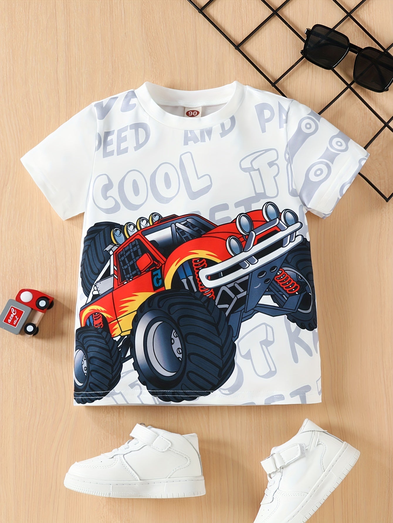 Stylish UNSPEAKABLE Letter Print Boys Creative T-shirt, Casual Lightweight Comfy Short Sleeve Crew Neck Tee Tops, Kids Clothings For Summer