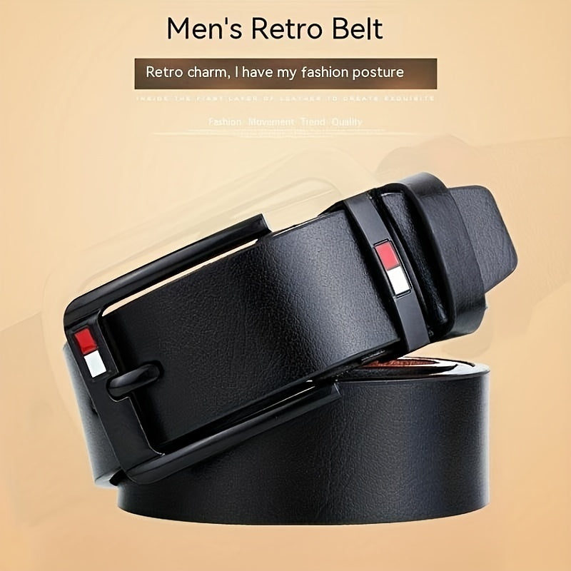 Men's Casual  Leather Belt Vintage Pin Buckle Men's Antique Belt