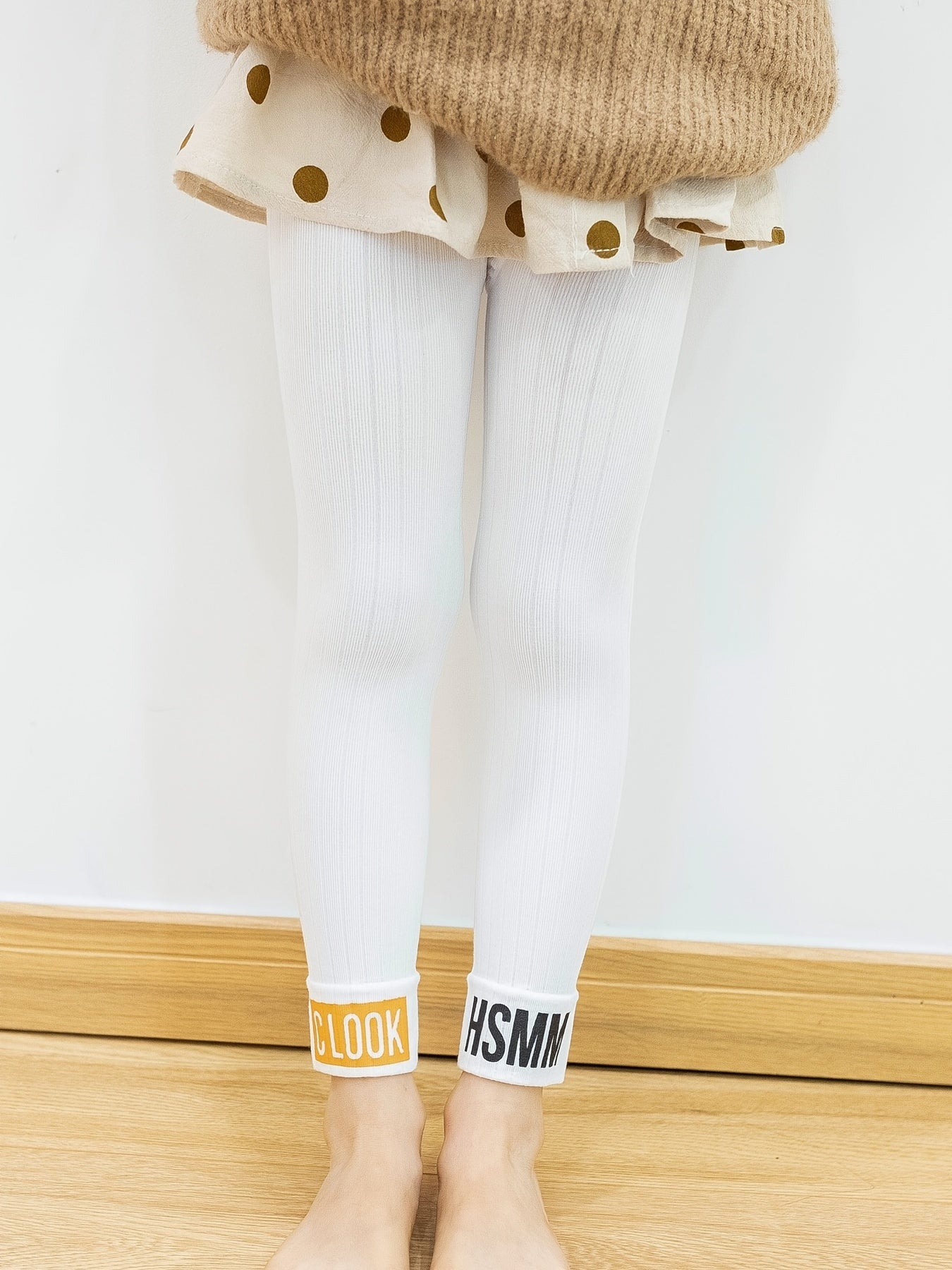 Girls Letter Print High Elasticity Knitted Leggings Clothes