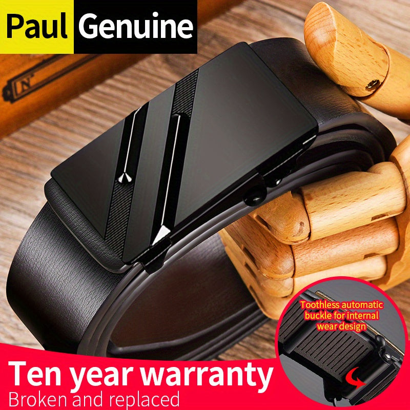 Men's Trendy Belt With Automatic Buckle, Suitable For Business Suit Pants, Father's Day Gifts