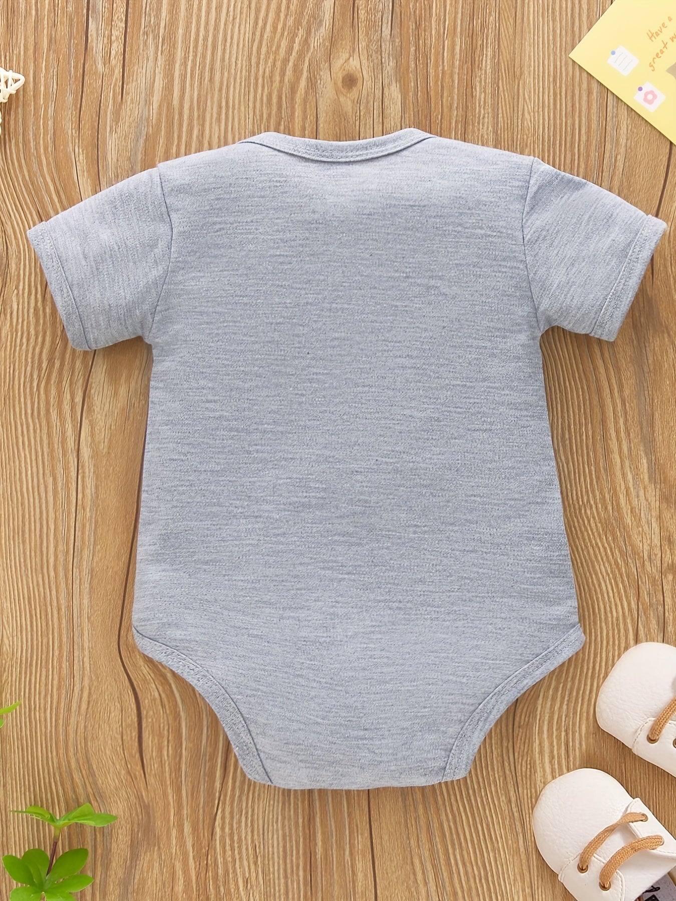 Newborn Infant Short Sleeve Romper Letter Graphic Crew Neck Bodysuit Onesies For Baby Boys And Girls Toddler Summer Clothes