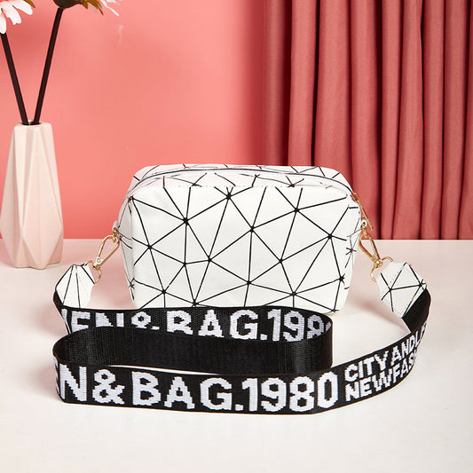 Mini Geometric Print Crossbody Bag, Trendy PU Shoulder Bag, Women's Fashion Handbag & Purse