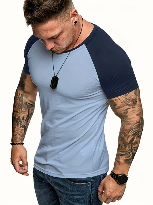 Men's Raglan Sleeve T-shirt, Men's Summer Fitness Clothes, Men's Outfits