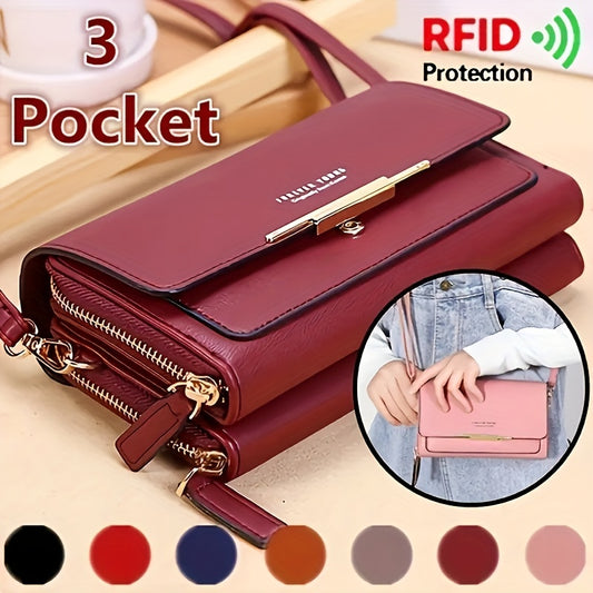 Small Crossbody Shoulder Bag For Women, Mobile Phone Shoulder Bag, Minimalist PU Leather Wallet