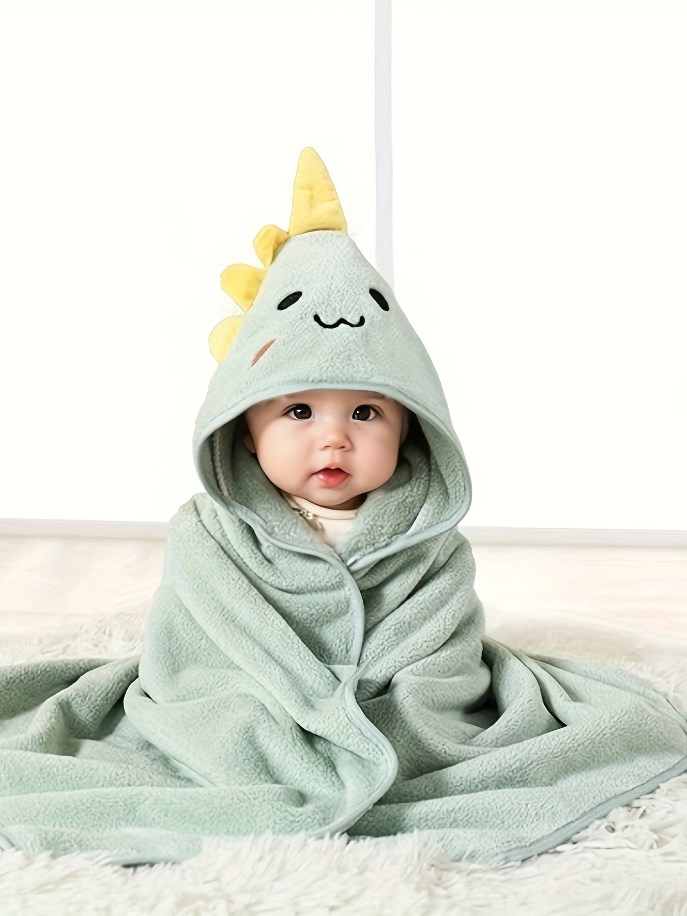 Baby Comfy Hooded Quick Drying Bathrobe Bath Towel For Bathroom Beach Sleep, Cute Cartoon Cloak For 0-3 Years Old