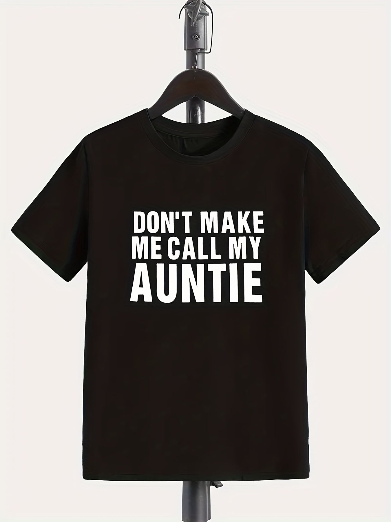 Boys "Don't Make Me Call My Auntie" Round Neck T-shirt Tees Tops Casual Soft Comfortable Summer Clothes